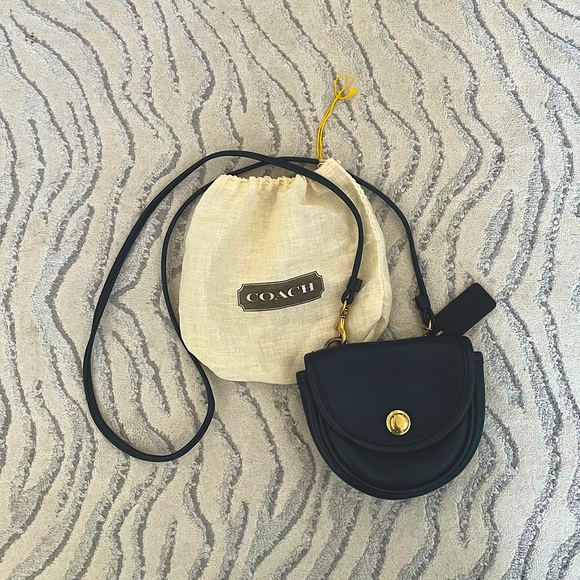 Coach Handbags - Coach Vintage Dark Navy Leather Mini Crossbody Bag